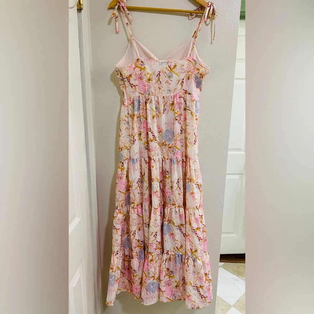 Wishlist Pink Floral Tiered Maxi Dress - Picture 6 of 6